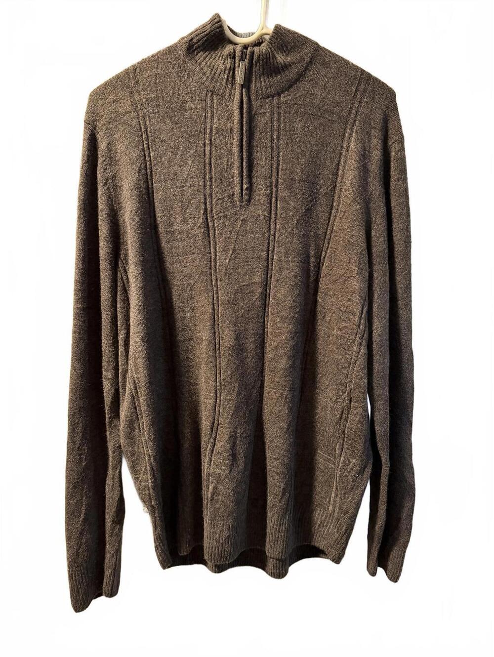 Geoffrey Beene Men's Brown Half-Zip Sweater Size L